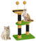 Dogat Cat Tree Tower, Cat Climbing Frame with 2 Toy Ball Bee Design, Sisal Scratching Post for Indoor Cats, Furniture for Large & Small Cats (Green + Deep Yellow, 78cm)