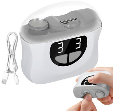 Hiemible Electric Fingernail Clippers | Automatic Toenail Cutter | 3-Speed LED Quiet Nail Clipper Built-in Scraps Storage for Baby Elderly Toenail Maintenance Home Manicure