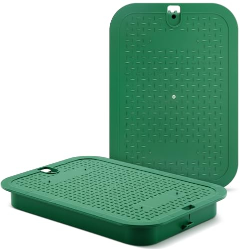 Wonderjune 2 Pcs 113c Series 12 x 17 Inch Irrigation Valve Box Cover Sprinkler Valve Covers for Outside