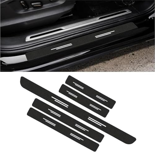 ASBHFC 5 Stück Einstiegsleisten Schutz Set mit Kofferraumschutz für Nissan Qashqai (J10 J11 J12 2006-2025 2026), Kohlefaser-Optik Lackschutzfolie Türeinstiege, Selbstklebender Trittschutz