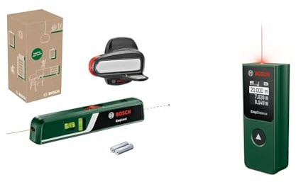 Bosch Niveau laser à bulle EasyLevel avec support mural & Télémètre laser Bosch EasyDistance 20