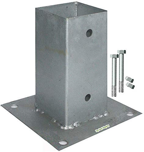 Manicotti a terra, manicotti a vite per pali da 9 x 9 cm, con 2 viti da 10 x 110 mm