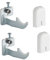 Soporte de pared para radiadores de aluminio con ajuste vertical, capacidad de carga de hasta 100 kg. Incluye cubiertas, tornillos y tacos - 2 piezas.