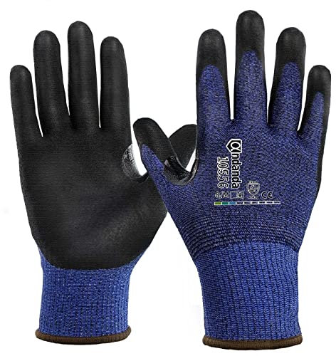 ANDANDA Level 5 Safety Work Gloves, Work Gloves Provide Strong Grip, Industrial-Grade Work Gloves Suitable for Construction Glass Manufacturing, Machinery, 1 Pair …