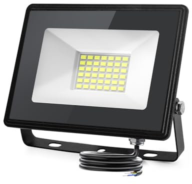 Aigostar LED Strahler außen 30W Kaltweiss 6400K 2700LM Scheinwerfer IP65 Wasserdicht Außenstrahler für Garten,Innenhöfe,Garage,Türen,Flur