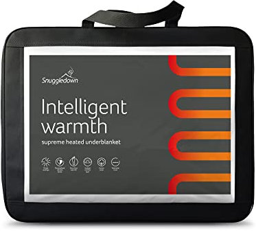 Snuggledown Intelligent Warmth Electric Blanket Super King Size - Luxury Heated Blanket with Dual Controls, Foot Warmth & 9-Heat Settings | 100% Cotton Casing, Auto Shut-Off, Washable (180 x 200cm)