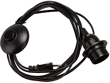 Mextroic - Cable de alimentación con interruptor de pie y casquillo E27, 3,5 m, 190-250 V