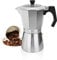 ROSSETTO Caffettiera Italiana Moka Express in Alluminio Expresso - Posate Trasparente (9 Tazze 450 ML)