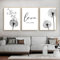 Martin Kench 3er Poster Set Modern Schwarz Weiß Leinwandbilder Wandbilder, Löwenzahn Bilder Set Kunstdrucke Wandposter für Wohnzimmer,Ohne Rahmen (30x40cm)