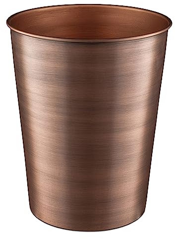 Monarch Abode Handgefertigter Metall-Mülleimer für Zuhause, Büro, Schlafzimmer, dekorativer Abfalleimer, moderne Badezimmer-Dekoration, langlebig, Standard, antikes Kupfer-Finish