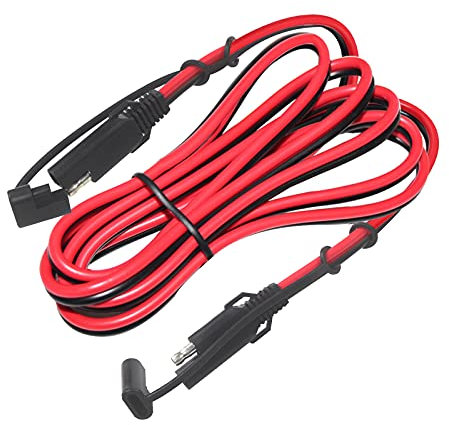 SAE To SAE Extension Cable - 20Ft 16AWG SAE to SAE Quick Connect Wire Harness,SAE Battery Charger Quick Disconnect Automotive Extension Cable for Solar Panel Car Motorcycle ATV RV Tracto, Dust Cap