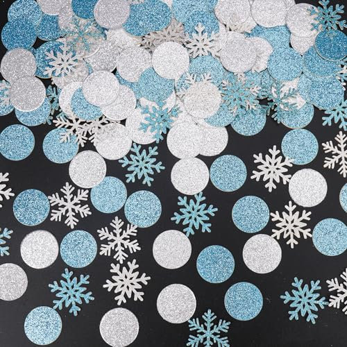 VIKY® 200 Stk Schneeflocken Deko Konfetti,Streudeko Weihnachten Deko,Glitzer Weihnachtsdeko Confetti,Glitzer Schneeflocken Konfetti für Weihnachten Tischdeko,Hochzeit,Geburtstag, Neues Jahr,Christmas