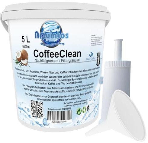 ReFill Wasserfilter passend für EXPRESSI Kapselmaschinen von ALDI für Kapselmaschinen One Sqaure Wave Twins || mit Filterpatrone Wasserfilter (5 Liter Nachfüllset)