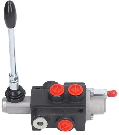 UPQRSG Hydraulikventil 1 Spule, Hydraulisches Wegeventil, Doppeltwirkend mitVerstellbarem Entlastungsstangen Steuergriff, Traktorzubehör für Kleine Traktoren, Traktoren, Lader, Holzspalter