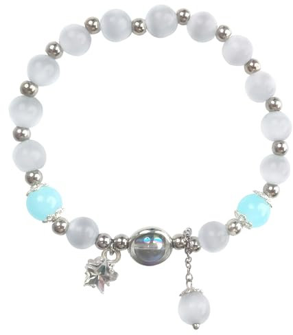 LONHEO Echtes Naturstein Armband Damen Chakra Armband Echte Steine Edelstein Armband Kristall Naturstein Yoga Perlenarmband Geschenk