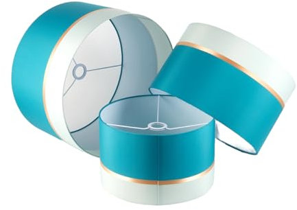 Zweifarbiger Lampenschirm 50cm Blau für Tischlampen und Stehleuchten, für Wohnzimmer und Schlafzimmer, E27 & E14 max 60W,