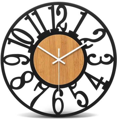 VIVILINEN Orologio da Parete Grande 40cm Orologio da Parete Vintage, Meccanismo Silenzioso, Design Industriale Decorazioni da Parete per Cucina, Soggiorno, Camera da Letto