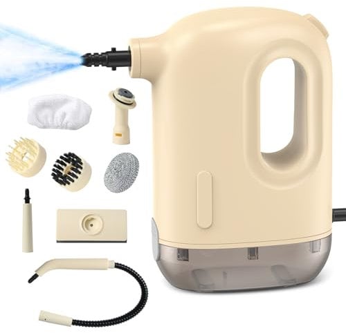 Bwaliffury Pulitore a Vapore, 1200W Pulitore a Vapore per Casa, Pulitore a Vapore Multiuso Portatile, con 8 Accessori, Serbatoio 300mL, per La Pulizia Della Superficie Della Cucina Domestica Sporcizia