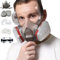 Binnan Masque Anti Poussiere avec Filtres Et Lunettes de Protection, Masque A Gaz, Masque de Protection Respiratoire Réutilisable, Masque Poussiere, Masque Peinture
