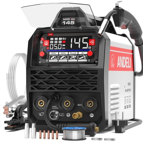 ANDELI 145A 4-in-1 Soldadora Compacta - Gas MIG & Hilo Tubular, 230V IGBT