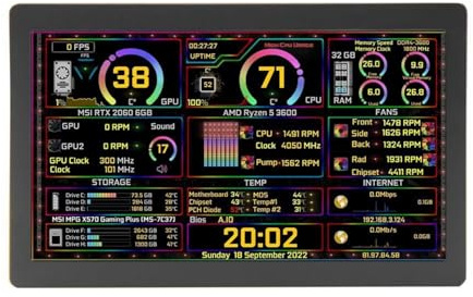 ZBIianxer Écran secondaire léger de 5 Pouces, de d ' écran Extensible, Accessoires d ' Affichage LCD dynamiques 1024x600, écran d ' Ordinateur
