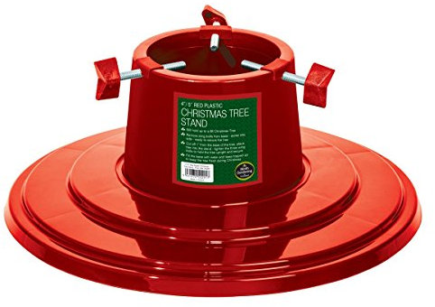 Garland 4 inch / 5 inch Plastic Christmas Tree Stand (Red)