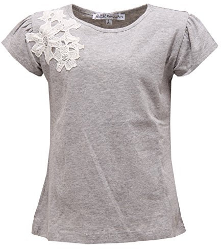 Patrizia Pepe 0445S Maglia Bimba Grigio/Bianco Ricamo t-Shirt Kid [4 years]