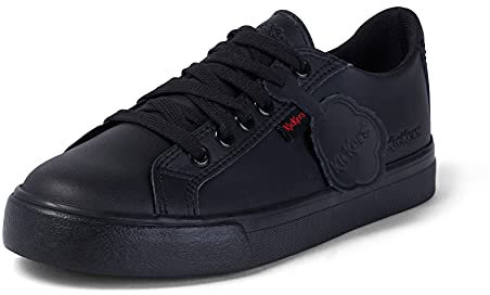 Kickers Unisex Kids Tovni Lacer Low-Top Trainers | School Shoes, Black, 2 UK Child