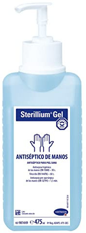 Sterillium, Gel Hidroalcohólico, Desinfectante de Manos, Gel Antiséptico, Amplio Espectro de Acción, Color Azul (475 ml), El embalaje puede variar