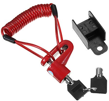 MOMOALA Electric Scooter Anti-theft Steel Wire Lock Disc Brakes Wheels Locker compatible with Xiaomi Mijia M365 - Red