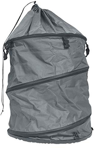 AFP Gartensack Premium Qualität PopUp anthrazit, Ø 53 x H:68 cm / 150 l, Hartkunststoff-Boden, mit Zugkordel verschließbar – Gartenabfallsack/Laubsack, selbstaufstellend / 2 Jutesäckchen gratis