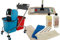 Axis Line Wischmop Komplettset 10 teilig mit Wischerset 40cm und Doppelfahrwagen Reinigungswagen 25 Liter Chrom und Ersatzmöppe und 2 x Profi Reinigungsmittel