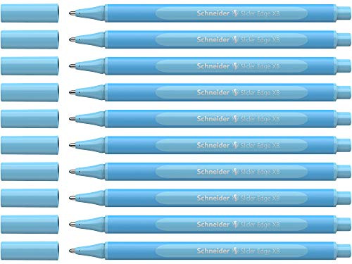 Schneider 152230 Slider Edge Pastell XB Kugelschreiber (Dreikant-Stifte mit Strichbreite XB) 10 Stück baby blue