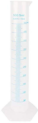 VIFER Plastic Graduated Cylinder 500ML Transparent Measuring Graduated Cylinder Blue Line Measuring Test Tube Lab Test Liquid Tube for Laboratory Tests