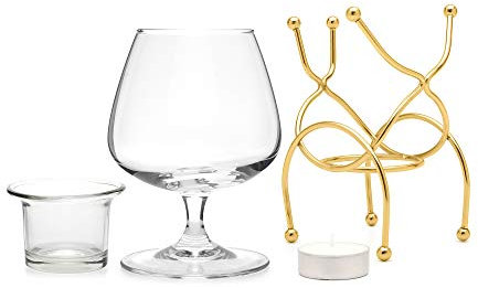 Vinology Brandy Warmer Set Deluxe Gold
