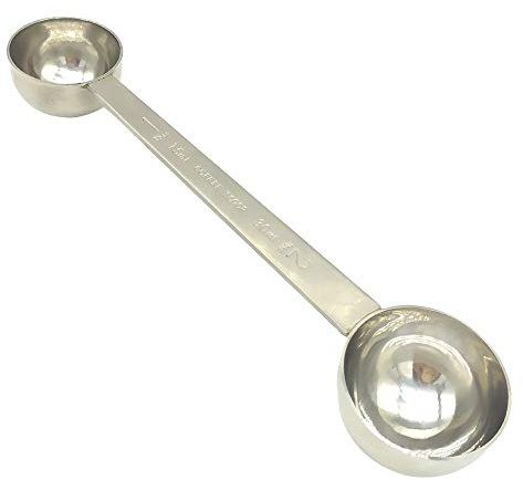 CoaGu Measuring Spoons 1 Tablespoon & 1 Teaspoon Long Handle, Stainless Steel with Tick Mark (15x30cc)