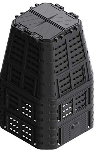 vidaXL Composteur de Jardin Bac à Compost Déchets de Cuisine Bac de Compostage Extérieur Résistant aux Intempéries 1000 L Plastique