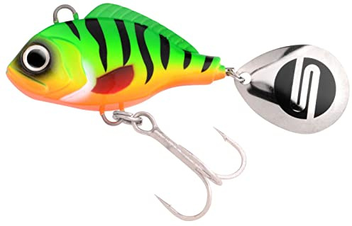 SPRO ASP Spinner UV– Searchbait mit original Gamakatsu Haken zum Angeln auf Raubfisch, Spinnangeln, Gewicht:14g, Farbe:Firetiger UV