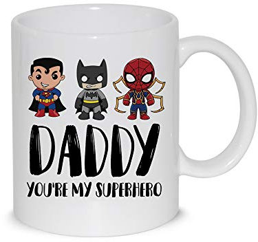 thedifferent Tazza Mug Daddy My Superhero Papà Mio Supereroe Eroe - Tazza In Ceramica Thè/Latte - Idea Regalo