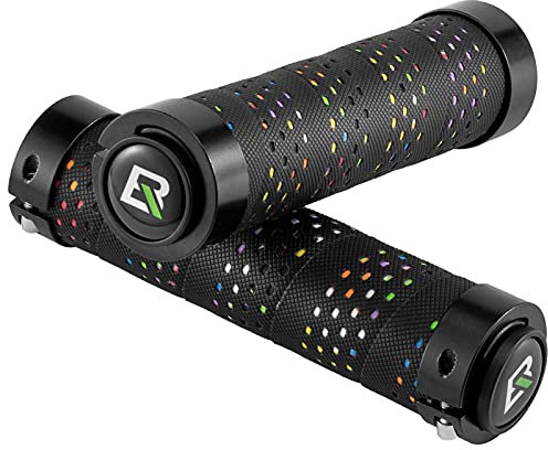 ROCKBROS Lenkergriffe Anti-Rutsch Fahrradgriffe Lock-On Design Fahrrad Griffe für MTB Rennrad E-Bike Schwarz/Rot/Blau/Bunt