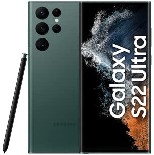Samsung Galaxy S22 Ultra 5G Smartphone, 6.8 Zoll Dynamic AMOLED Display 2X, 120Hz, HDR10+, 108MP Kamera, 5.000 mAh Akku, Hybrid-SIM, Android 12 to 13 - Deutsche Version (256 GB, Green)