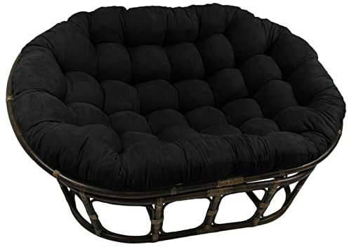 TDHLW Doppel Papasan Cushion Stuhlkissen Groß Hängend/Ei/Schaukel/Hängematte Chair Cushion, Outdoor wasserdichte Garten Papasan Chair Cushion Verdicken Bequem Weich, Nur Kissen,Schwarz,67 * 47 in