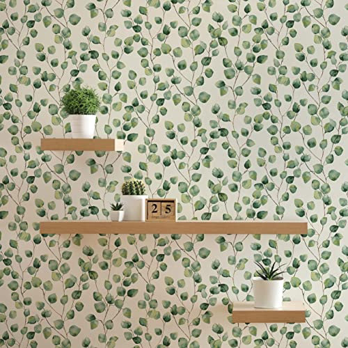 TADESSI Tapete Wald und Blätter Aurora M1-No.302 Vliestapete Grün Weiß Blumentapete für Wohnzimmer Schlafzimmer Küche