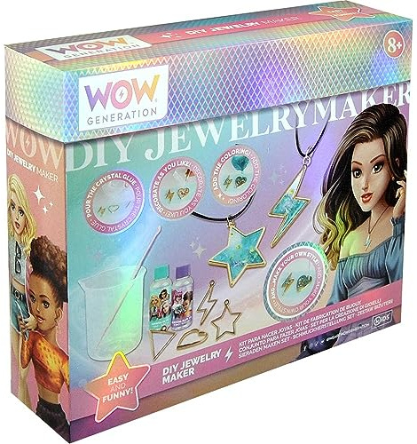 WOW GENERATION Kit Crea Tus Collares - Completo con Moldes, Purpurina y Accesorios, Ideal para Regalar