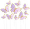 10 Stück Schmetterlinge Kuchen Deko Cupcake Toppers Schmetterlinge Tortendeko Geburtstag Schmetterling Kuchen Dekoration für Mädchen Frauen Geburtstag Party Hochzeit Babyparty (Lila)