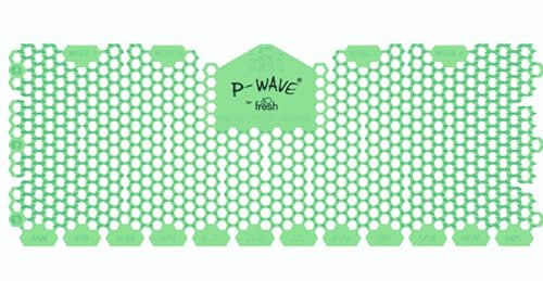 P-Wave 6 Pack Trough Urinal Screen Mats Scented, Large Size Fits All Types Of Trough Urinals, Deodoriser & Odour Neutraliser, Long Lasting, Anti-Splash Mats with Slanted Bristle, Cucumber & Melon