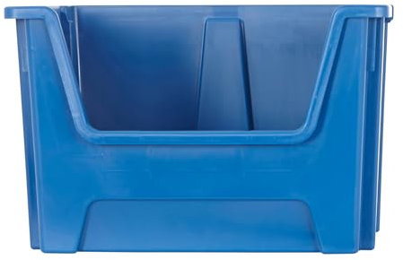 BiGDUG Essentials Large Stacking Pick Bins - 32 H x 49.5W x 39D cm - 50L Capacity Plastic Storage Boxes (Blue, Pack of 1)