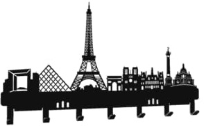 steland metallmanufaktur® Schlüsselbrett Skyline Metall Paris (30x10cm) – modernes Design ohne sichtbare Schrauben, extra Schlitze, inkl. Befestigung – Schlüsselhalter Flur Deko Schlüsselaufbewahrung