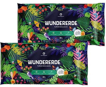 Bio Universalerde ohne Torf - Wundererde für gesunde und kräftige Pflanzen mit Kokosmark und Bio-Dünger - 2x20l