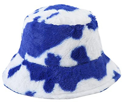 Rpporm Anglerhut Damen Herren Kunstleder-Werbekappen-Faux-Kaninchen-verdickter Kuh-Winter-Eimer-Hut Fischerhut Mit Fell